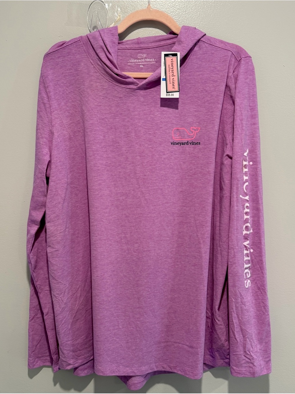 Vineyard Vines Lavender Purple Hooded Long-Sleeve Tee
